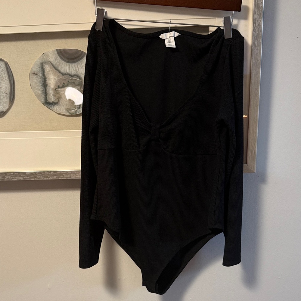 H&M Black Long Sleeve Bodysuit